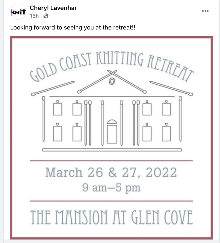 line drawing of logo for Gold Coast knitting retreat