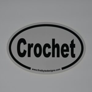 crochet oval sticker