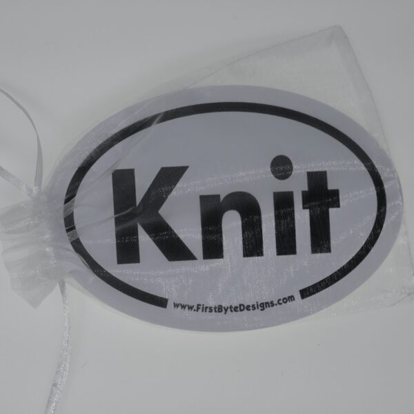 knit sticker in bag