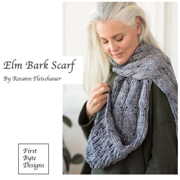 back and front of elm bark scarf