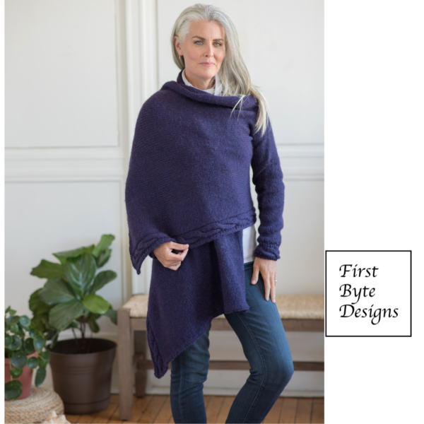 wrapped hygge view purple sweater