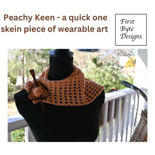 Peachy Keen with a shawl pin