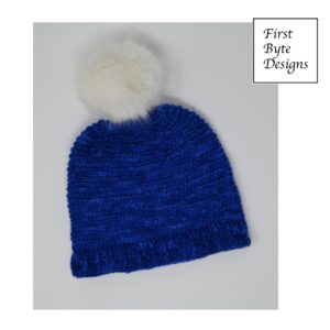 coastline hat blue with white pompom